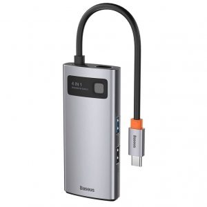 هاب 4 پورت بیسوس Baseus Metal Gleam 4 in 1 Multifunctional Type-C HUB 100W CAHUB-CY0G