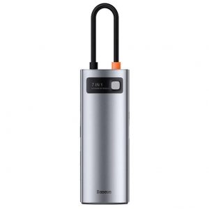 هاب و مبدل تایپ‌سی 7 در 1 بیسوس Baseus WKWG020113 Metal Gleam Series 7-in-1 Multifunctional Type-C HUB Docking Station