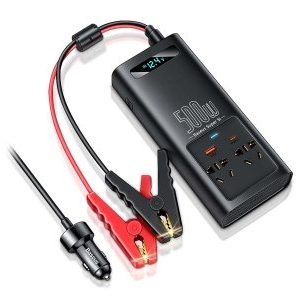 اینورتر و شارژر فندکی فست شارژ ماشین تایپ سی چند کاره 500 واتی بیسوس CGNB000101