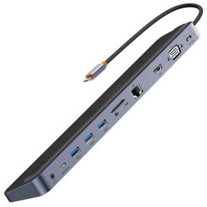 هاب تایپ سی 11 پورت و پایه لپ تاپ بیسوس Baseus EliteJoy Gen2 universal HUB 11in1 laptop stand WKSX030013
